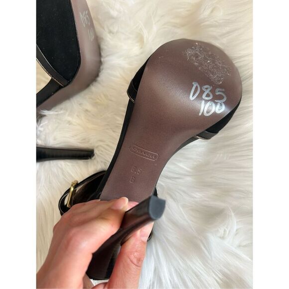 COACH Andrea Open-Toe Heel high heel black sexy heels size 8.5 - Picture 5 of 7